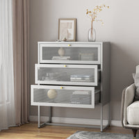 Cassettiera Sund in Acciaio con Frontali Traforati 105x80x40 cm Grigio [en.casa]
