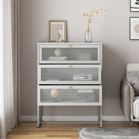 Cassettiera Sund in Acciaio con Frontali Traforati 105x80x40 cm Grigio [en.casa]