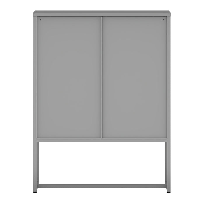 Cassettiera Sund in Acciaio con Frontali Traforati 105x80x40 cm Grigio [en.casa]