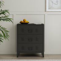 Cassettiera Hämeenlinna in Acciaio 72 x 60 x 40 cm Nero [en.casa]