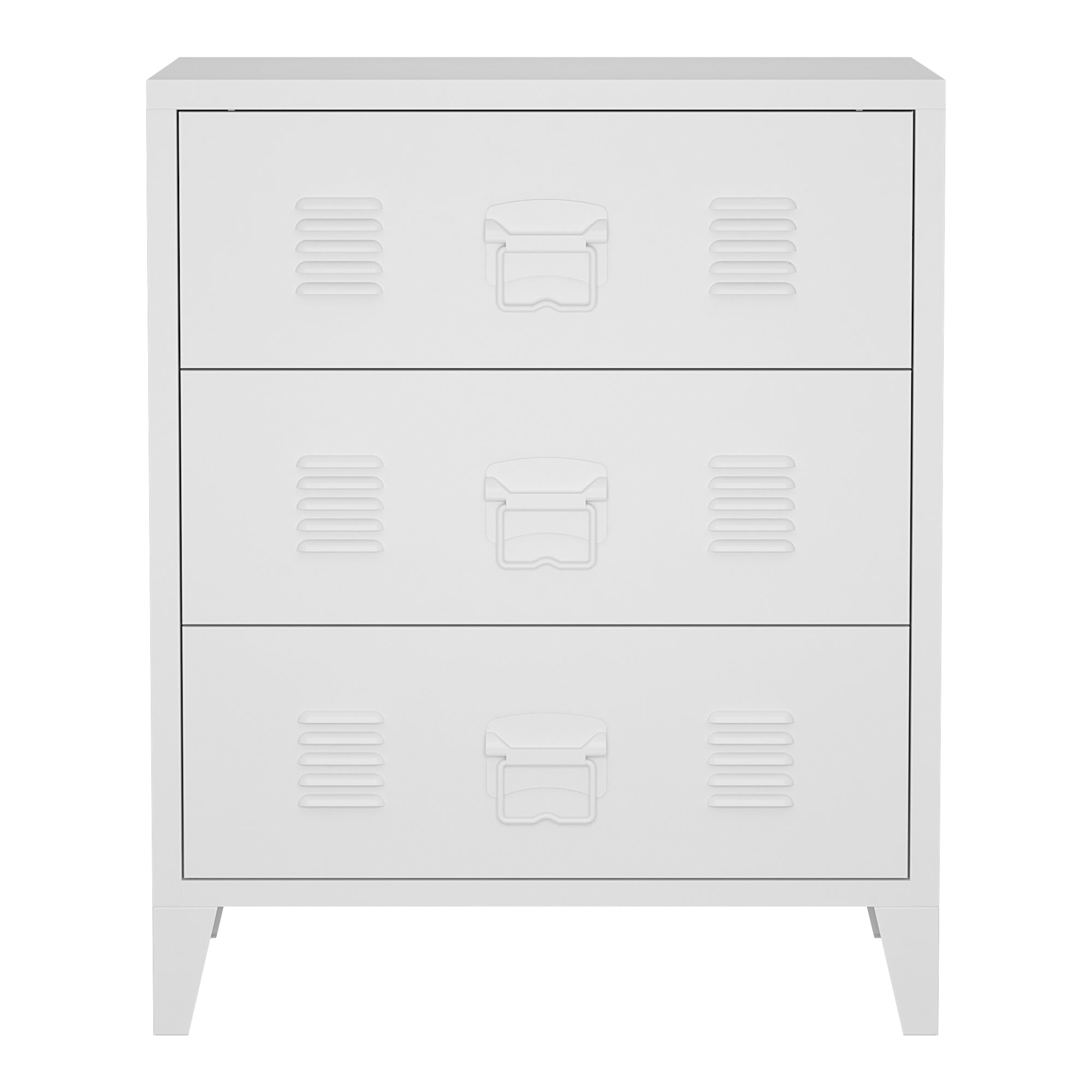 Cassettiera Hämeenlinna in Acciaio 72 x 60 x 40 cm Bianco [en.casa]