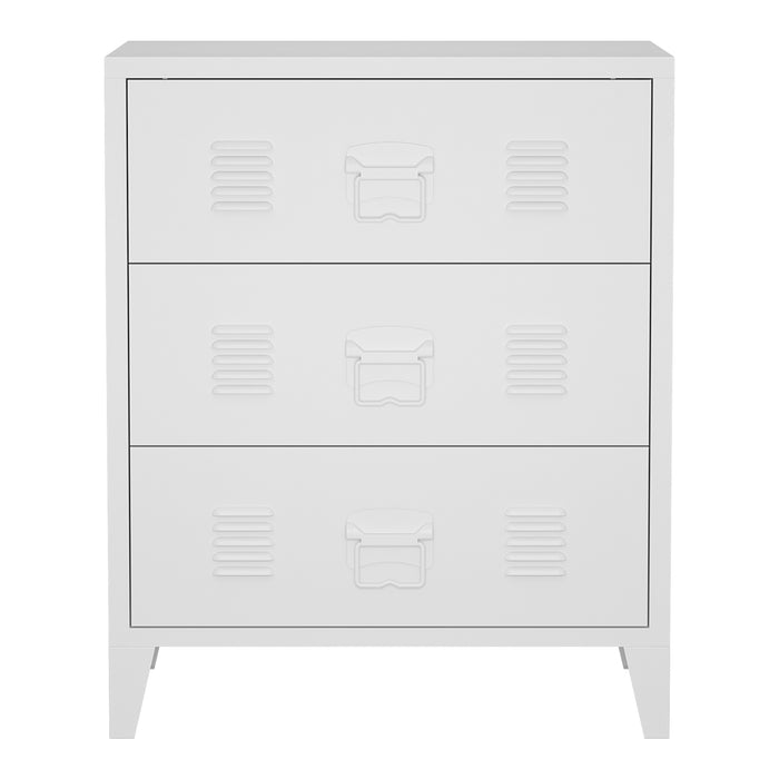 Cassettiera Hämeenlinna in Acciaio 72 x 60 x 40 cm Bianco [en.casa]