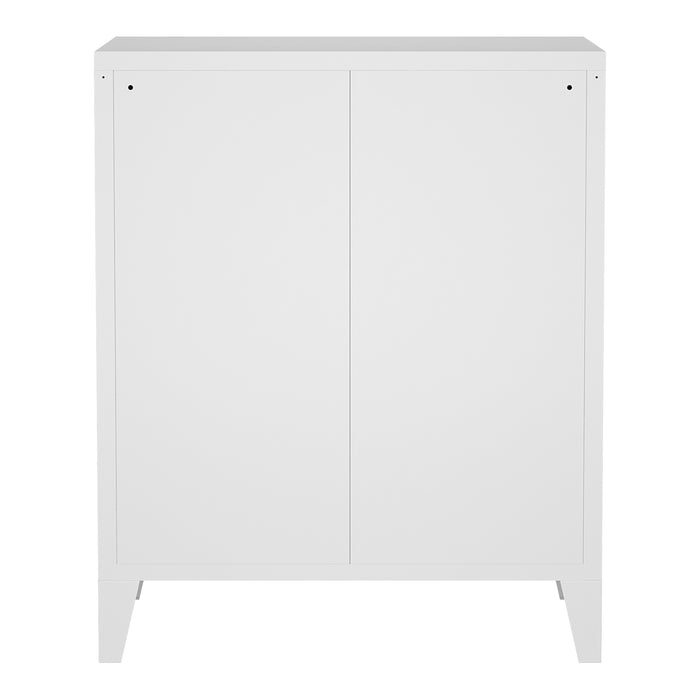Cassettiera Hämeenlinna in Acciaio 72 x 60 x 40 cm Bianco [en.casa]