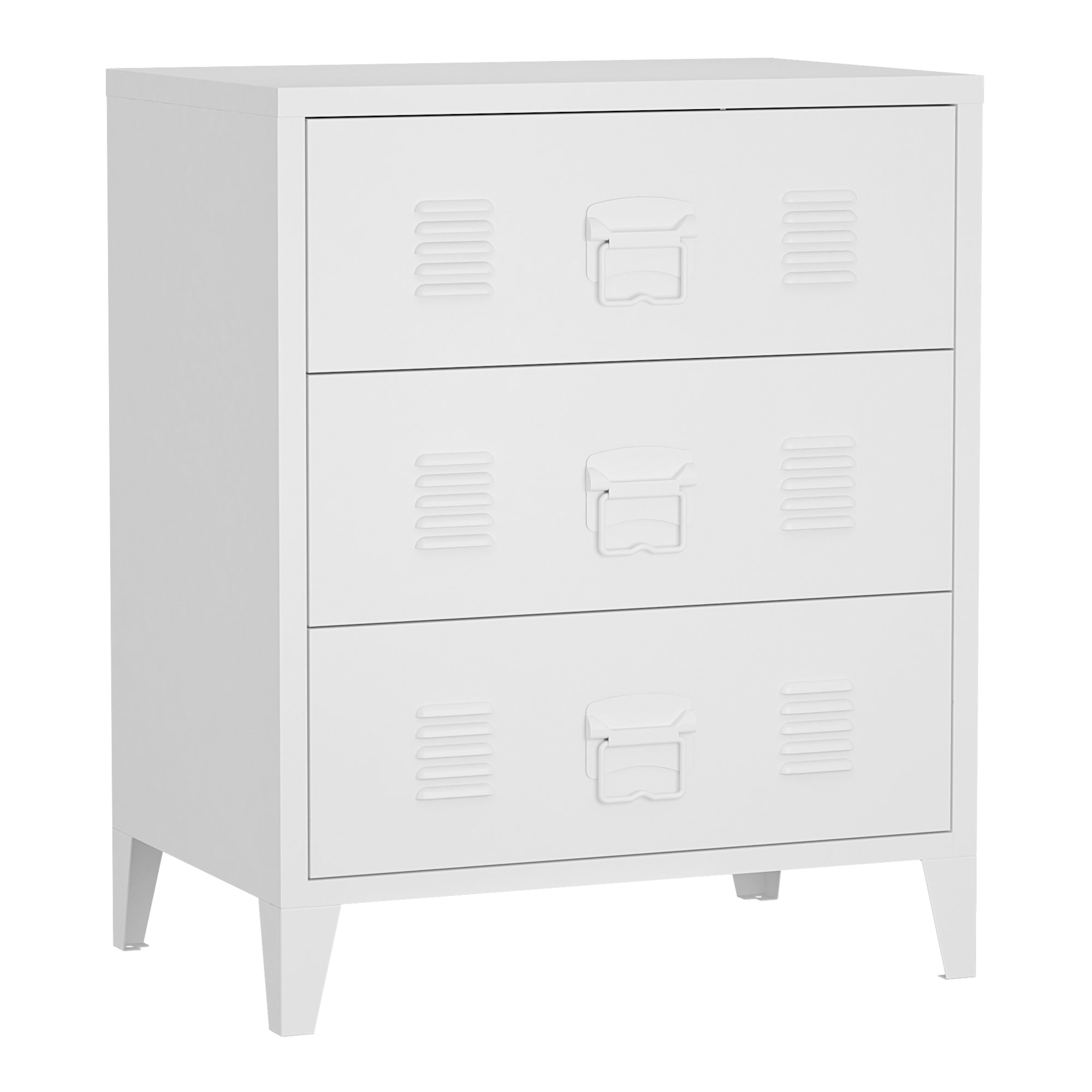 Cassettiera Hämeenlinna in Acciaio 72 x 60 x 40 cm Bianco [en.casa]