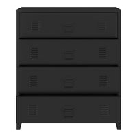 Cassettiera Hämeenlinna Comò in Acciaio con 4 Cassetti 92 x 80 x 40 cm Nero [en.casa]