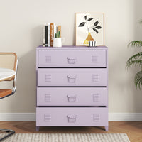 Cassettiera Hämeenlinna Comò in Acciaio con 4 Cassetti 92 x 80 x 40 cm Viola [en.casa]