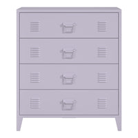 Cassettiera Hämeenlinna Comò in Acciaio con 4 Cassetti 92 x 80 x 40 cm Viola [en.casa]