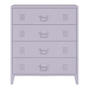 Cassettiera Hämeenlinna Comò in Acciaio con 4 Cassetti 92 x 80 x 40 cm Viola [en.casa]