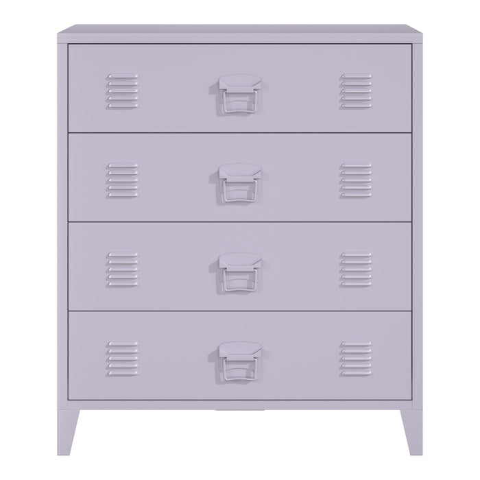 Cassettiera Hämeenlinna Comò in Acciaio con 4 Cassetti 92 x 80 x 40 cm Viola [en.casa]