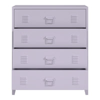 Cassettiera Hämeenlinna Comò in Acciaio con 4 Cassetti 92 x 80 x 40 cm Viola [en.casa]