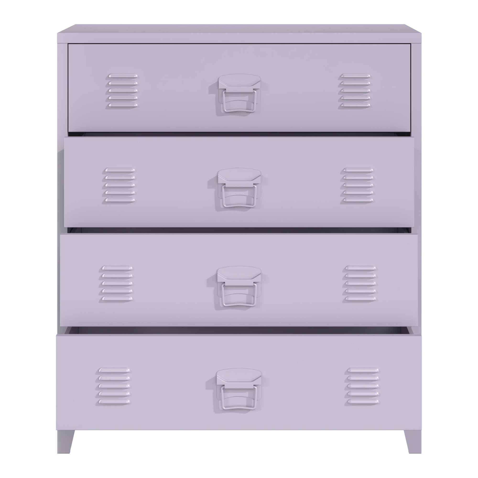 Cassettiera Hämeenlinna Comò in Acciaio con 4 Cassetti 92 x 80 x 40 cm Viola [en.casa]