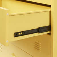 Cassettiera Hämeenlinna Comò in Acciaio con 4 Cassetti 92 x 80 x 40 cm Giallo [en.casa]