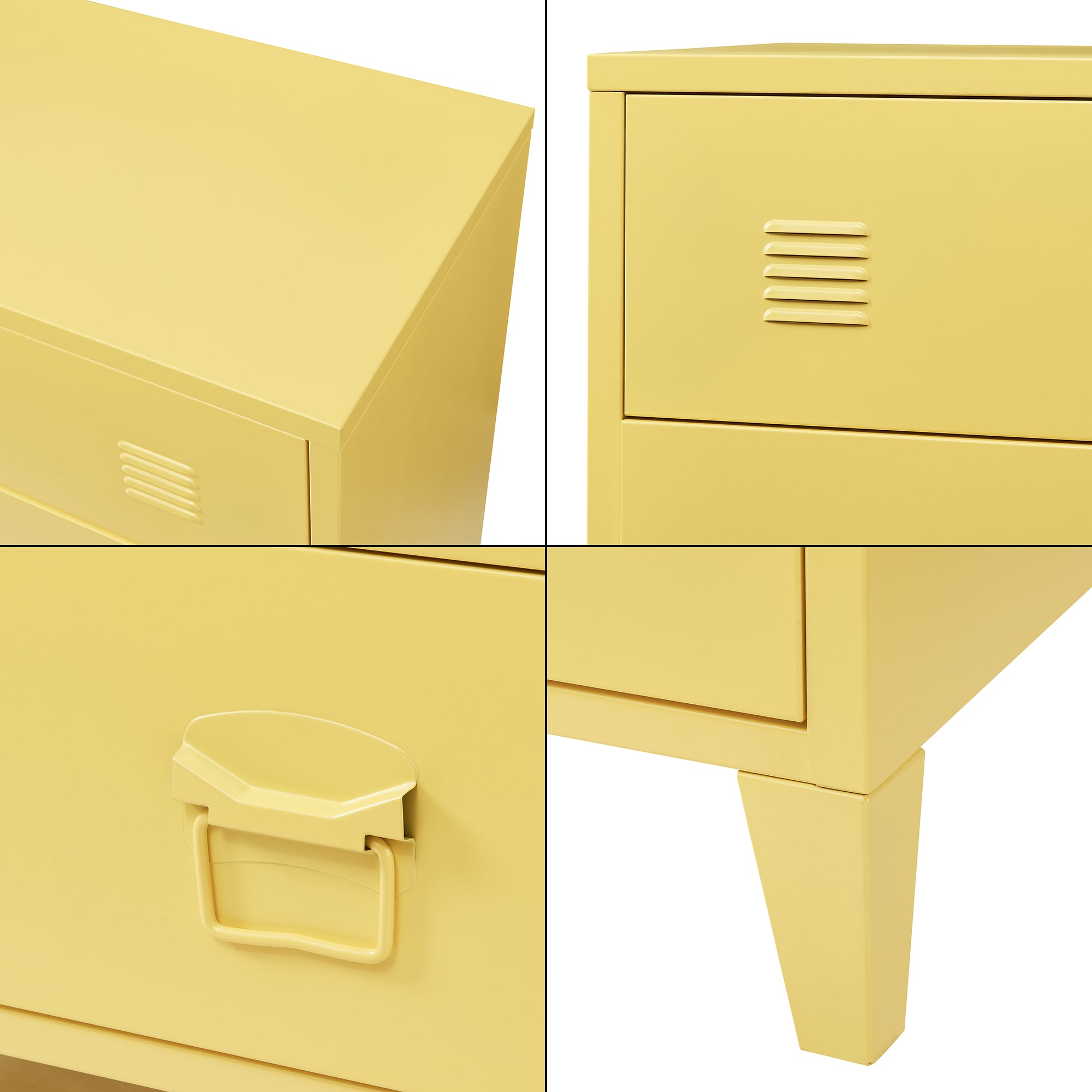 Cassettiera Hämeenlinna Comò in Acciaio con 4 Cassetti 92 x 80 x 40 cm Giallo [en.casa]