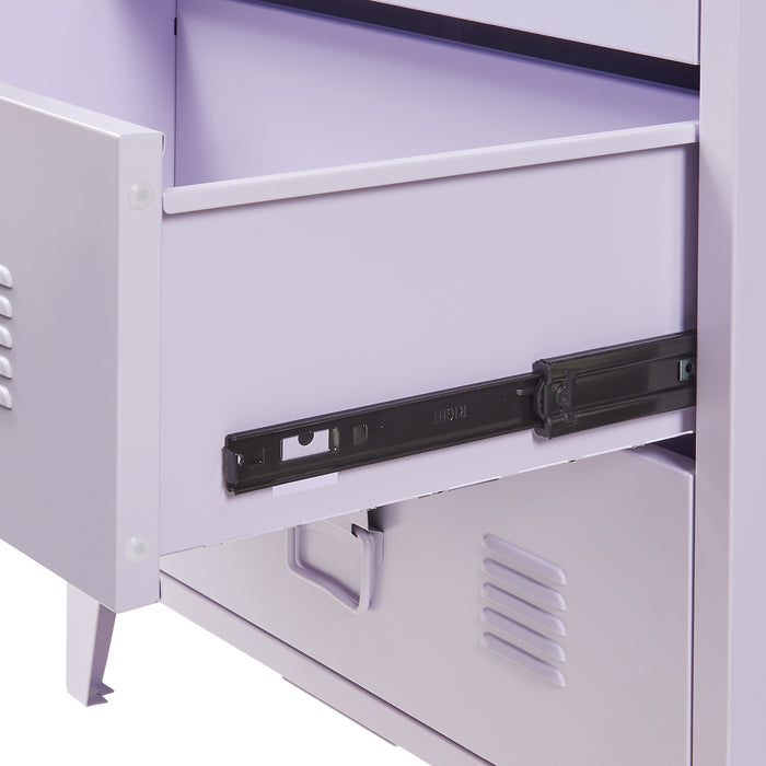 Cassettiera Hämeenlinna Comò in Acciaio con 3 Cassetti 72 x 60 x 40 cm Viola [en.casa]