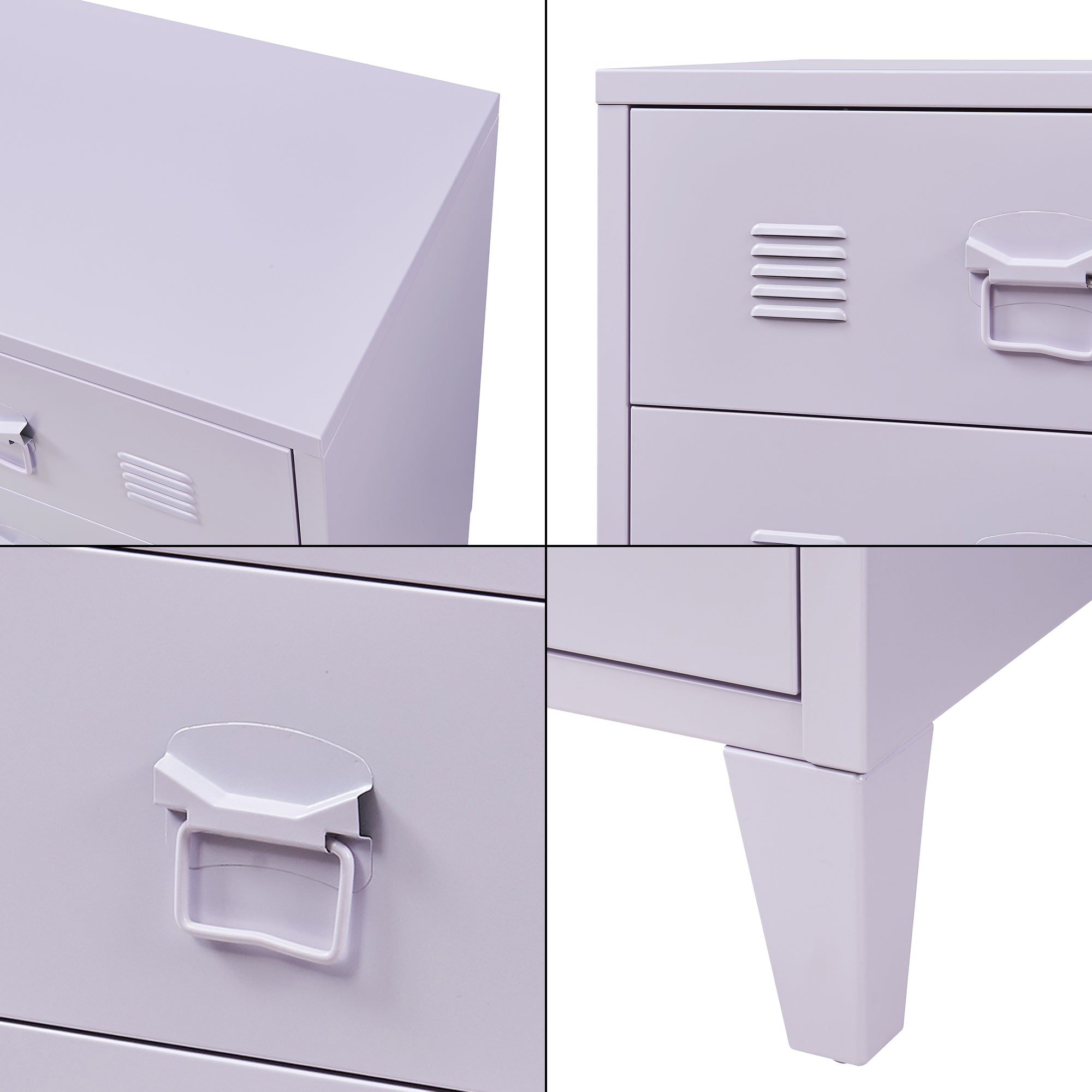 Cassettiera Hämeenlinna Comò in Acciaio con 3 Cassetti 72 x 60 x 40 cm Viola [en.casa]