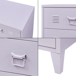 Cassettiera Hämeenlinna Comò in Acciaio con 3 Cassetti 72 x 60 x 40 cm Viola [en.casa]