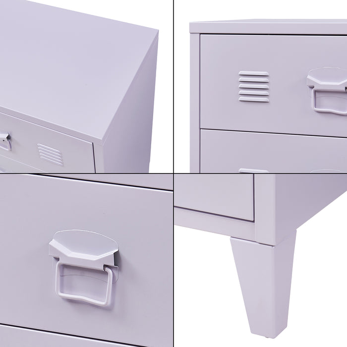 Cassettiera Hämeenlinna Comò in Acciaio con 3 Cassetti 72 x 60 x 40 cm Viola [en.casa]