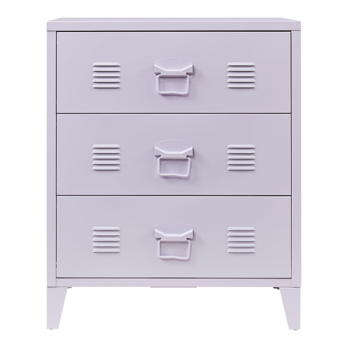 Cassettiera Hämeenlinna Comò in Acciaio con 3 Cassetti 72 x 60 x 40 cm Viola [en.casa]