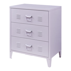 Cassettiera Hämeenlinna Comò in Acciaio con 3 Cassetti 72 x 60 x 40 cm Viola [en.casa]