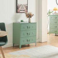 Cassettiera Hämeenlinna Comò in Acciaio con 3 Cassetti 72 x 60 x 40 cm Verde opaco [en.casa]