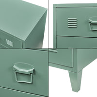 Cassettiera Hämeenlinna Comò in Acciaio con 3 Cassetti 72 x 60 x 40 cm Verde opaco [en.casa]