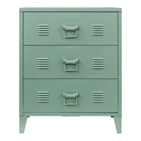 Cassettiera Hämeenlinna Comò in Acciaio con 3 Cassetti 72 x 60 x 40 cm Verde opaco [en.casa]