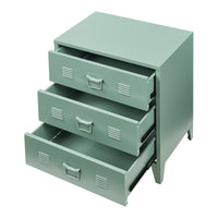Cassettiera Hämeenlinna Comò in Acciaio con 3 Cassetti 72 x 60 x 40 cm Verde opaco [en.casa]