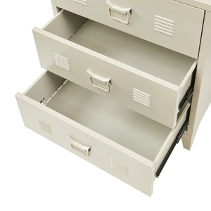 Cassettiera Hämeenlinna Comò in Acciaio con 3 Cassetti 72 x 60 x 40 cm color Cammello [en.casa]