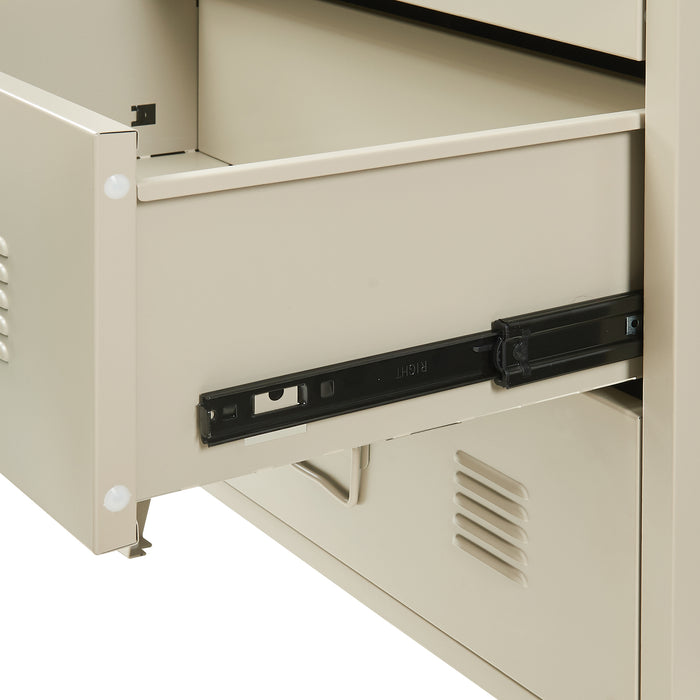 Cassettiera Hämeenlinna Comò in Acciaio con 3 Cassetti 72 x 60 x 40 cm color Cammello [en.casa]