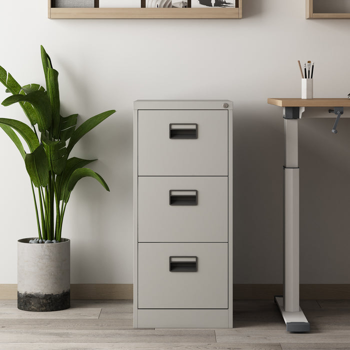 Cassettiera Rääkkylä in Acciaio con 3 Cassetti 103 x 45 x 62 cm - Grigio [en.casa]