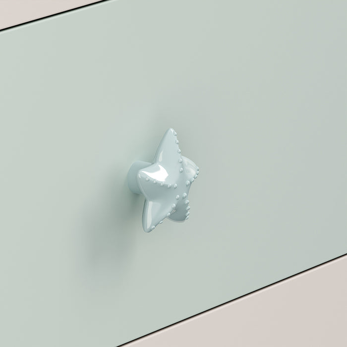 Cassettiera Sandnes per Cameretta Bambini 62 x 38 x 30 cm Bianco / Menta Verde [en.casa]