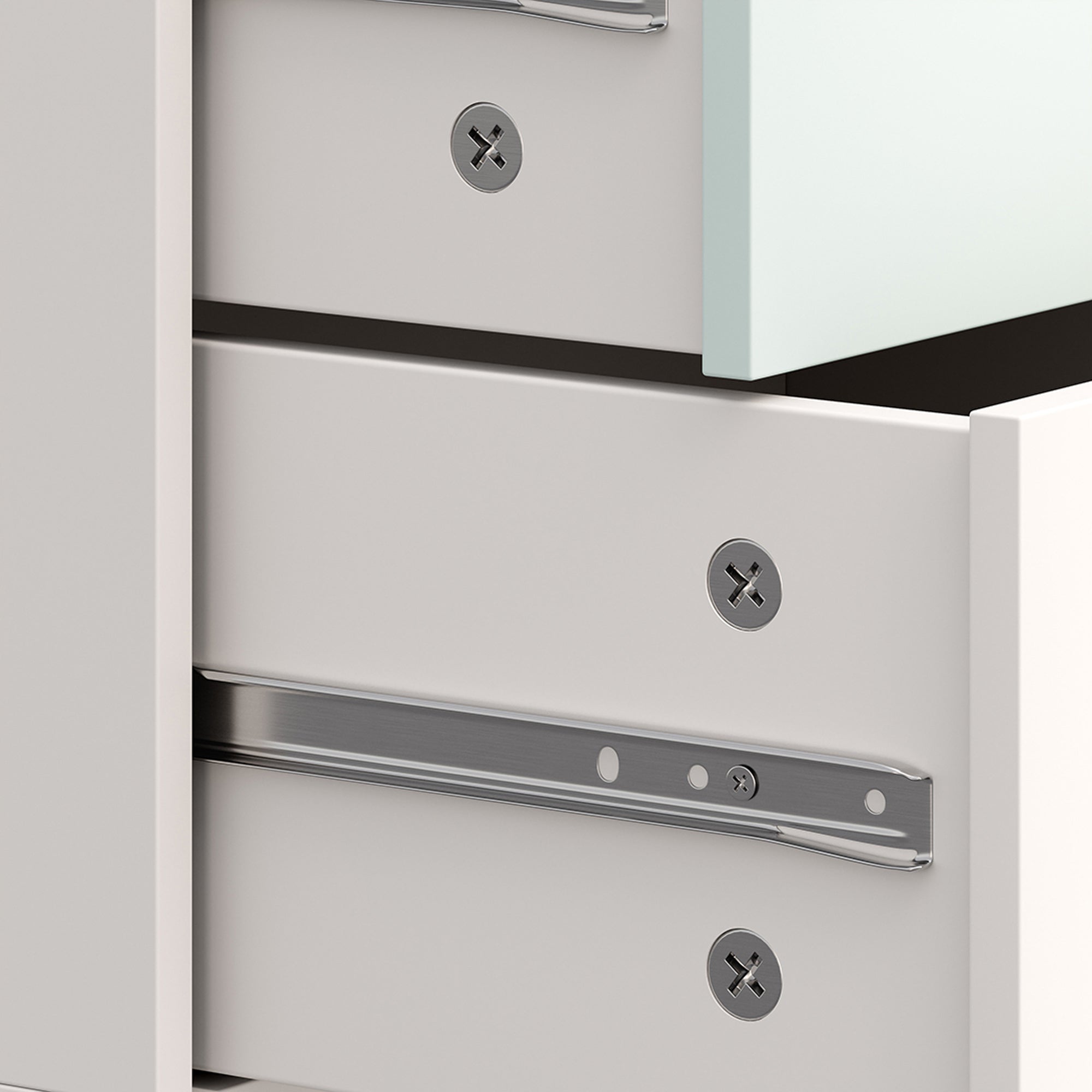 Cassettiera Sandnes per Cameretta Bambini 62 x 38 x 30 cm Bianco / Menta Verde [en.casa]