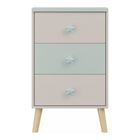 Cassettiera Sandnes per Cameretta Bambini 62 x 38 x 30 cm Bianco / Menta Verde [en.casa]