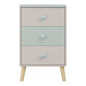 Cassettiera Sandnes per Cameretta Bambini 62 x 38 x 30 cm Bianco / Menta Verde [en.casa]