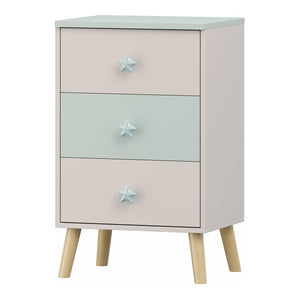 Cassettiera Sandnes per Cameretta Bambini 62 x 38 x 30 cm Bianco / Menta Verde [en.casa]