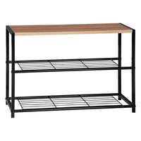 Scarpiera in legno panche per scarpe in metallo per corridoio 63 cm nero 19_0000619