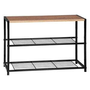 Scarpiera in legno panche per scarpe in metallo per corridoio 63 cm nero 19_0000619