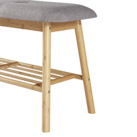 Panchina Portascarpe Römnitz con Ripiano a Griglia Bambù Naturale [en.casa]