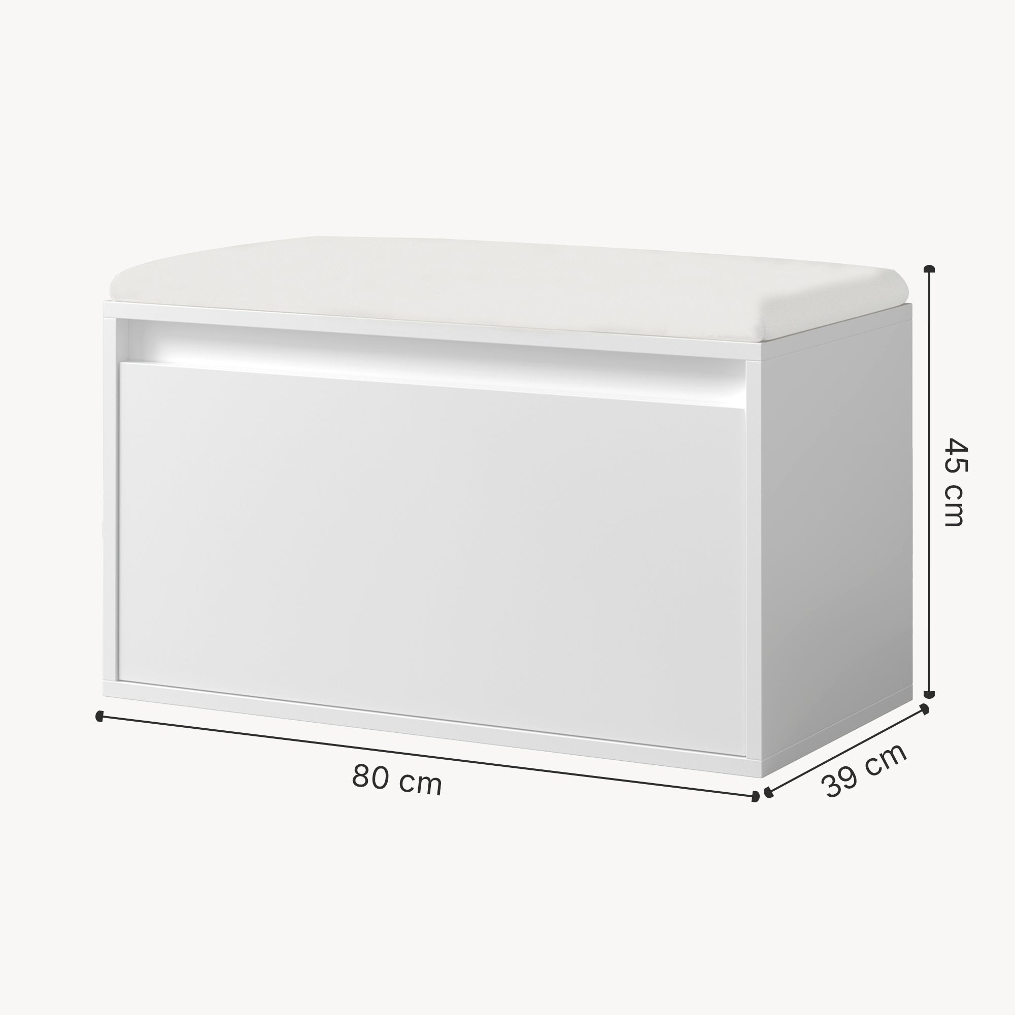 Panchina Portascarpe Degerfors con Cassetto 80x39x45 cm Bianco [en.casa]