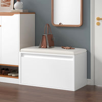 Panchina Portascarpe Degerfors con Cassetto 80x39x45 cm Bianco [en.casa]