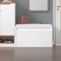 Panchina Portascarpe Degerfors con Cassetto 80x39x45 cm Bianco [en.casa]