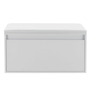 scarpiera di design con cassetti mobile da ingresso con seduta imbottita elegante scarpiera per 3 paia di truciolato sintetico PU 80 x 39 x 45 cm bianco 03_0004679