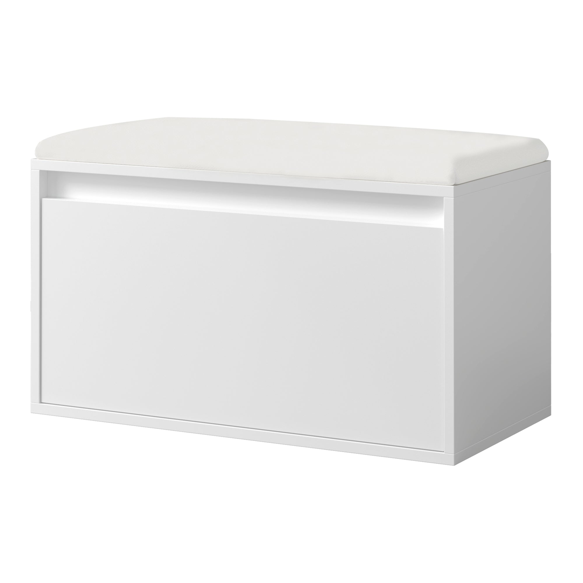 Panchina Portascarpe Degerfors con Cassetto 80x39x45 cm Bianco [en.casa]