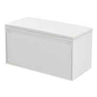 scarpiera di design con cassetti mobile da ingresso con seduta imbottita elegante scarpiera per 3 paia di truciolato sintetico PU 80 x 39 x 45 cm bianco 03_0004679
