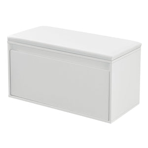 scarpiera di design con cassetti mobile da ingresso con seduta imbottita elegante scarpiera per 3 paia di truciolato sintetico PU 80 x 39 x 45 cm bianco 03_0004679