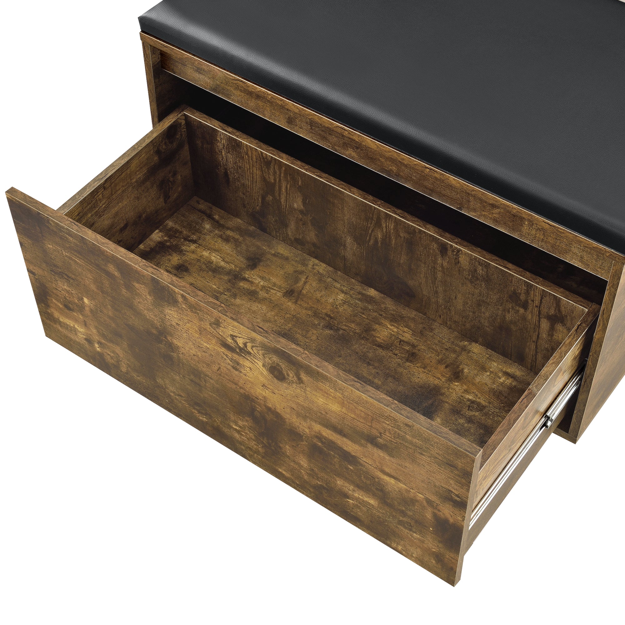 Panchina Portascarpe Degerfors con Cassetto 80x39x45 cm Effetto Rovere / Nero [en.casa]