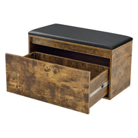Panchina Portascarpe Degerfors con Cassetto 80x39x45 cm Effetto Rovere / Nero [en.casa]