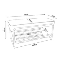 Panca Portascarpe Lillehammer Scarpiera 90x37x42 cm Grigio [en.casa]