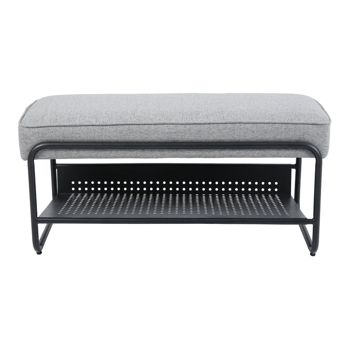 Panca Portascarpe Lillehammer Scarpiera 90x37x42 cm Grigio [en.casa]