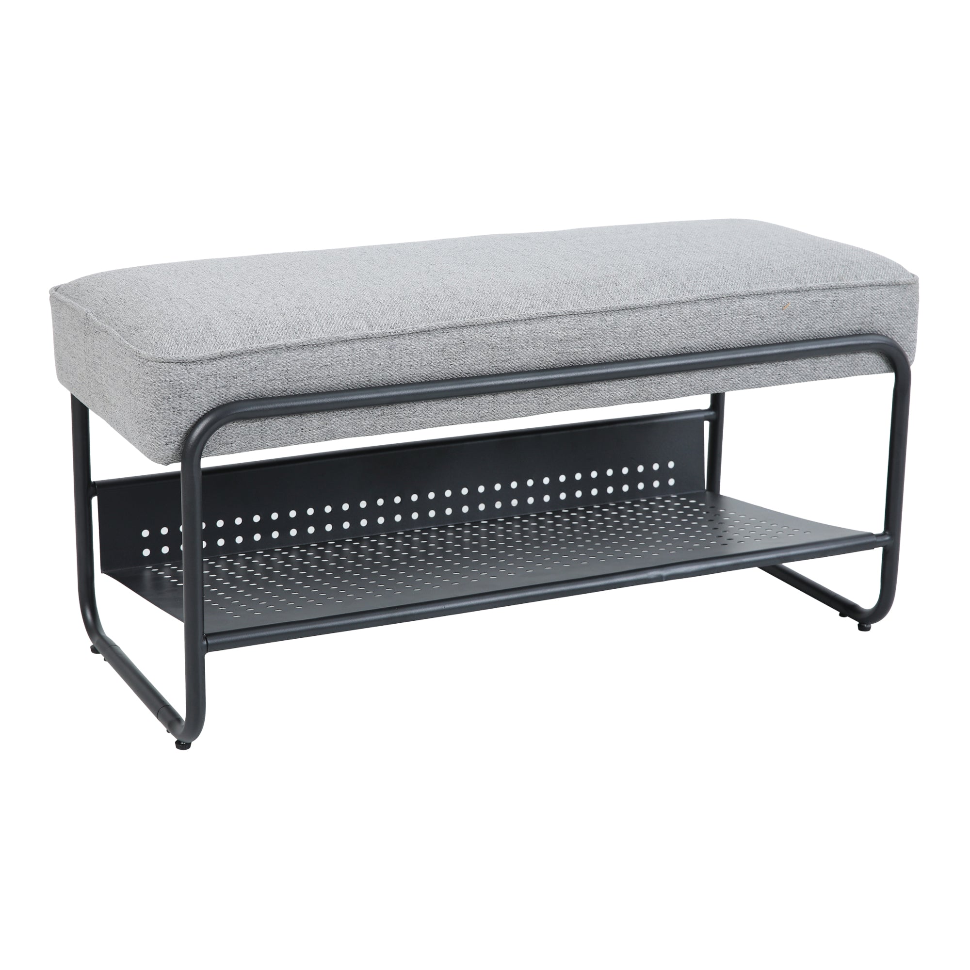 Panca Portascarpe Lillehammer Scarpiera 90x37x42 cm Grigio [en.casa]